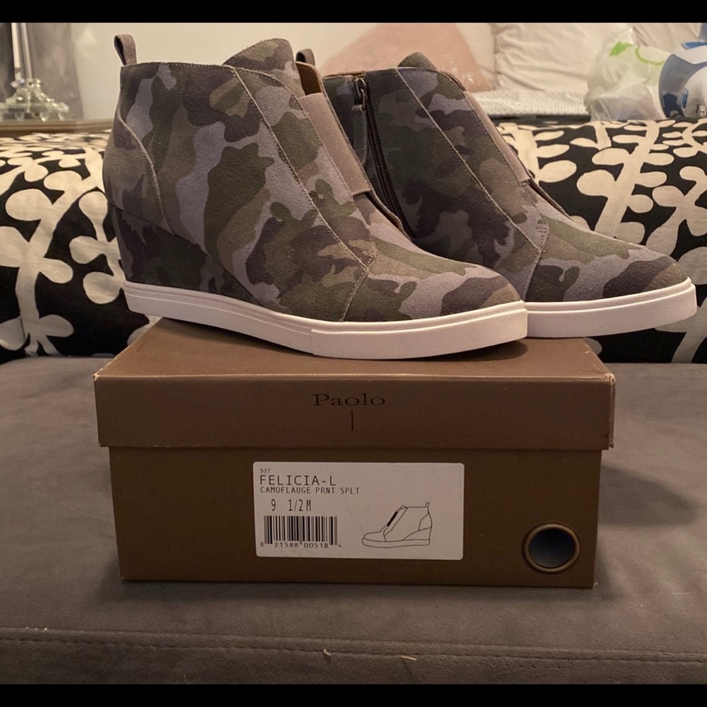 Brand New Camo Heel Sneaker by Paolo